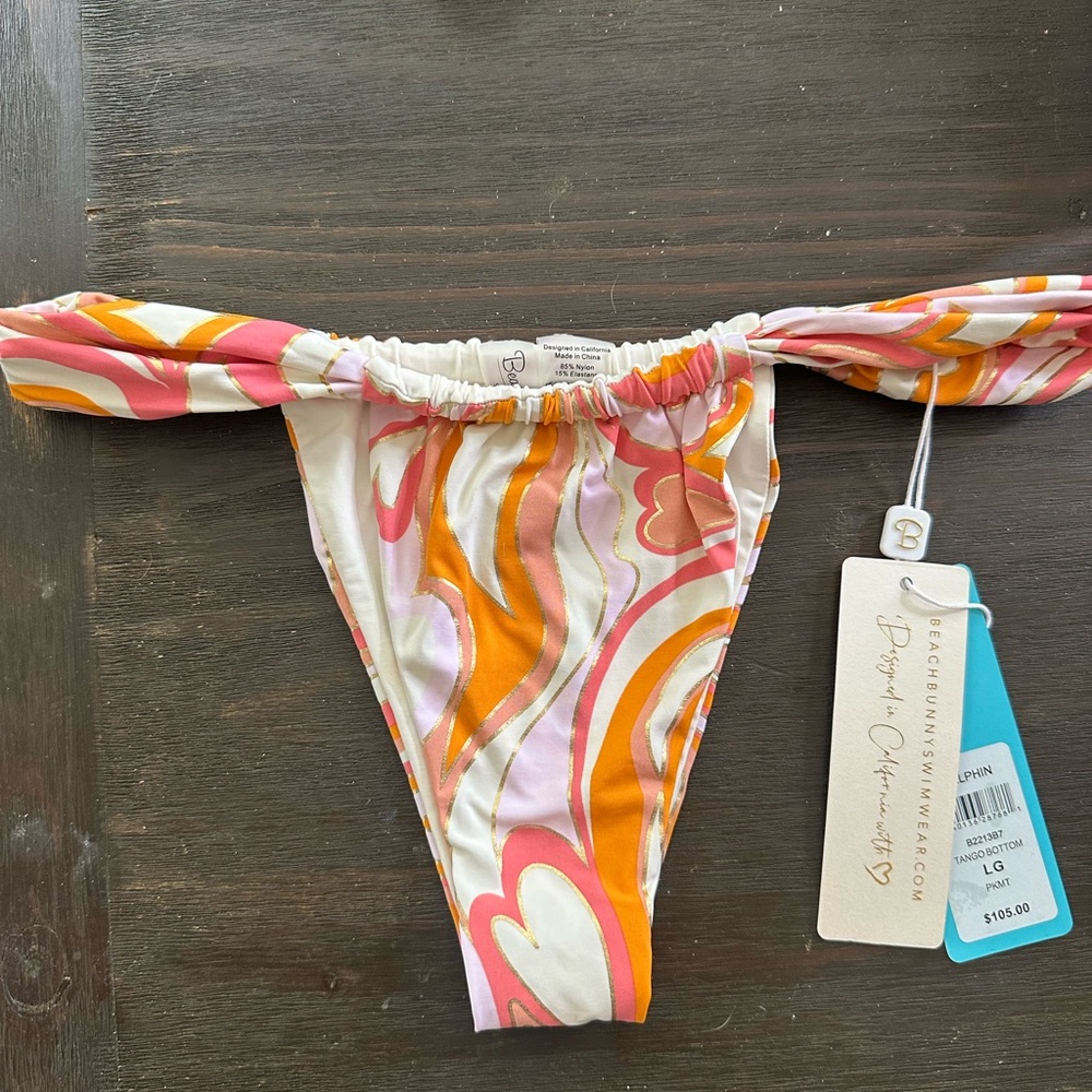 Beach Bunny Pink and Orange Swirl Bikini Bottom